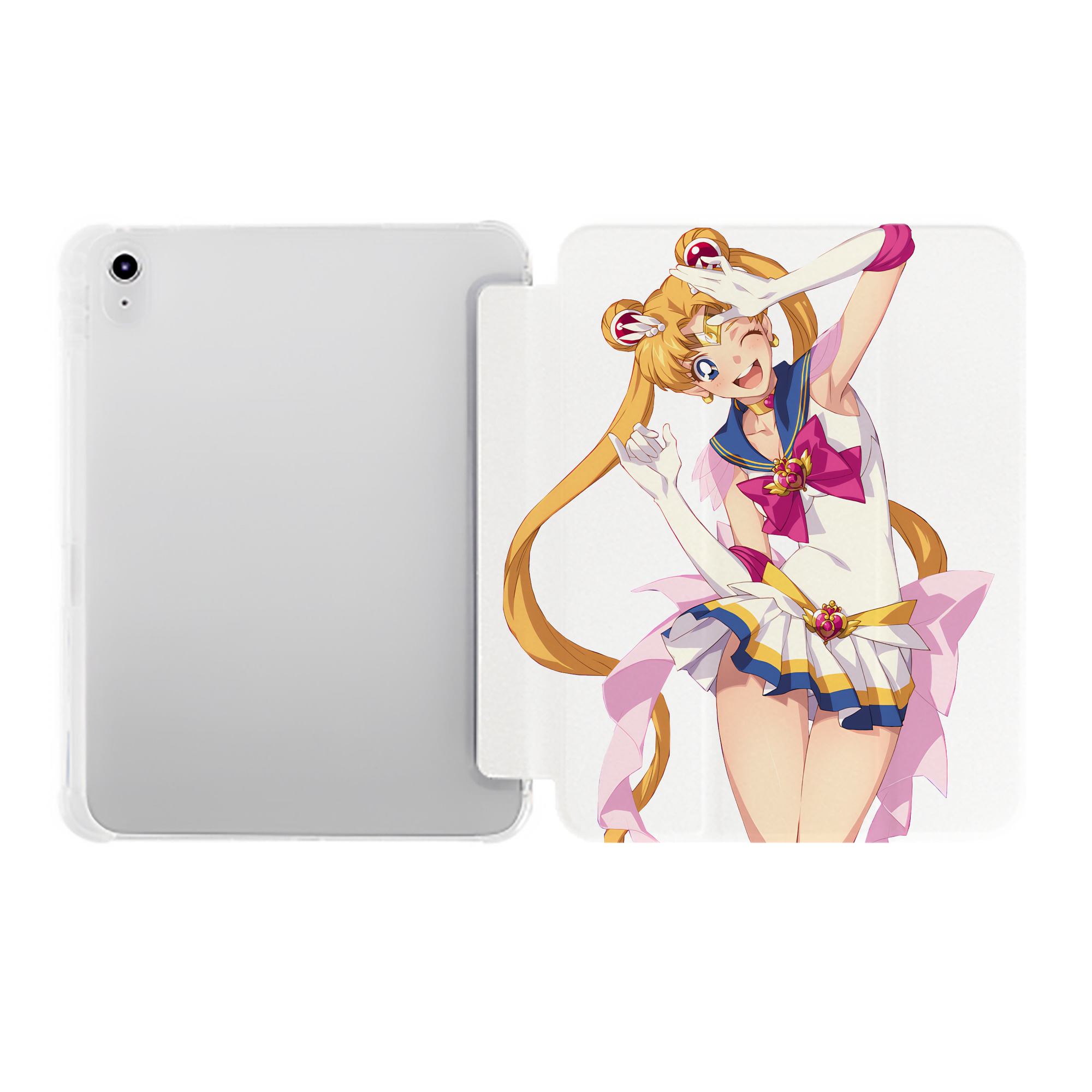 （画像用） 美少女戦士セーラームーン 月野 うさぎ つきの うさぎ Sailor Moon Tsukino Usagi IPad ケース ペン収納付き 三つ折りスタンド PUレザー×シリコン 対応機種9.5/10.5/10.9インチ